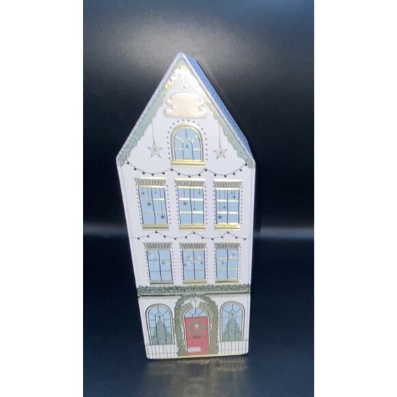 M&S Marks & Spencer Christmas Cookie Tin House LED Light Up Holiday 10" Empty - Picture 7 of 16